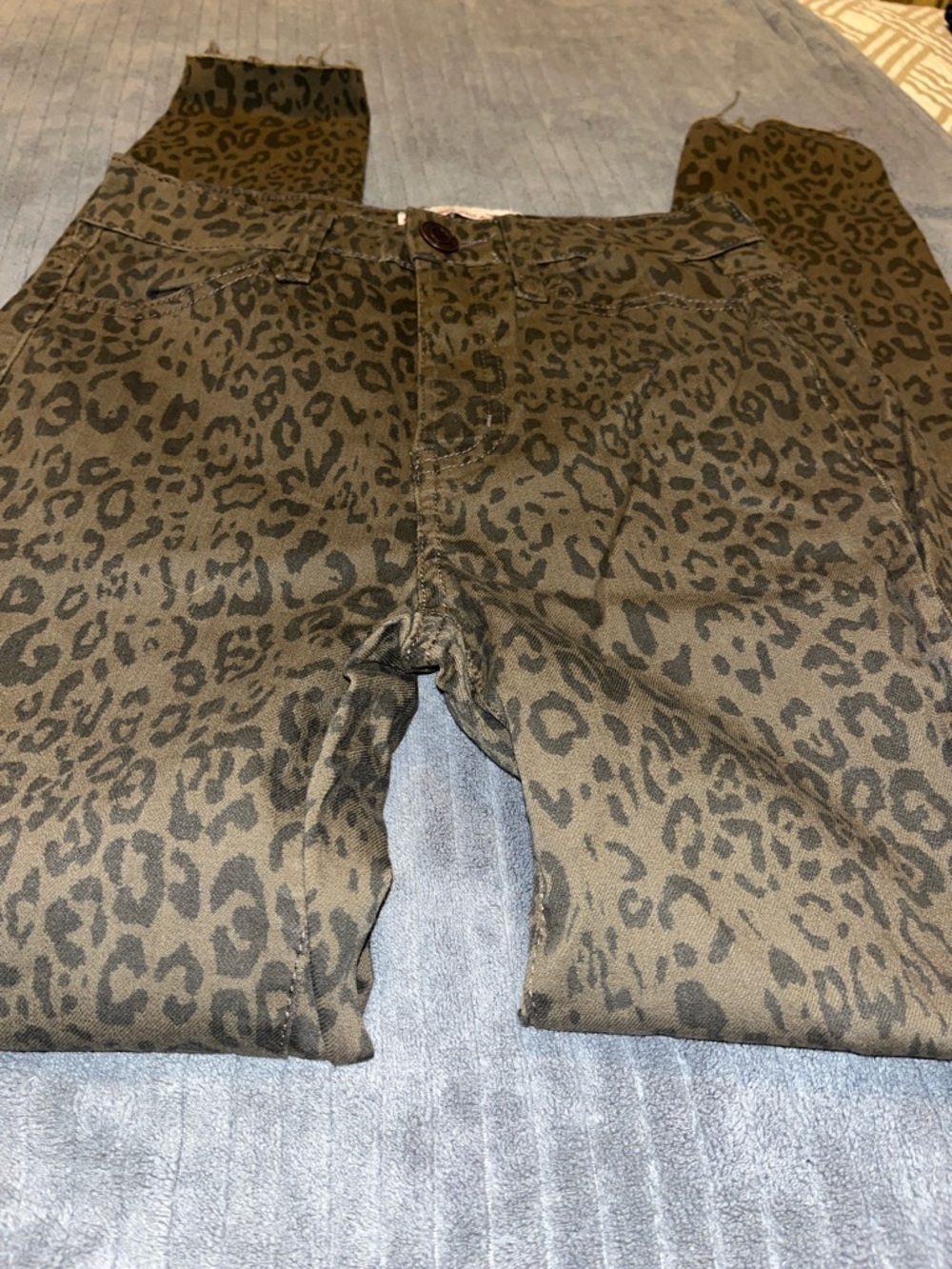 SO Olive Green Leopard Print Chinos